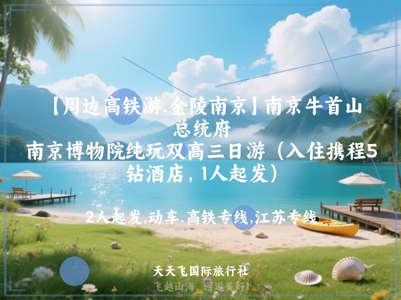 【周边高铁游.金陵南京】南京牛首山、总统府、南京博物院纯玩双高三日游（入住携程5钻酒店，1人起发）